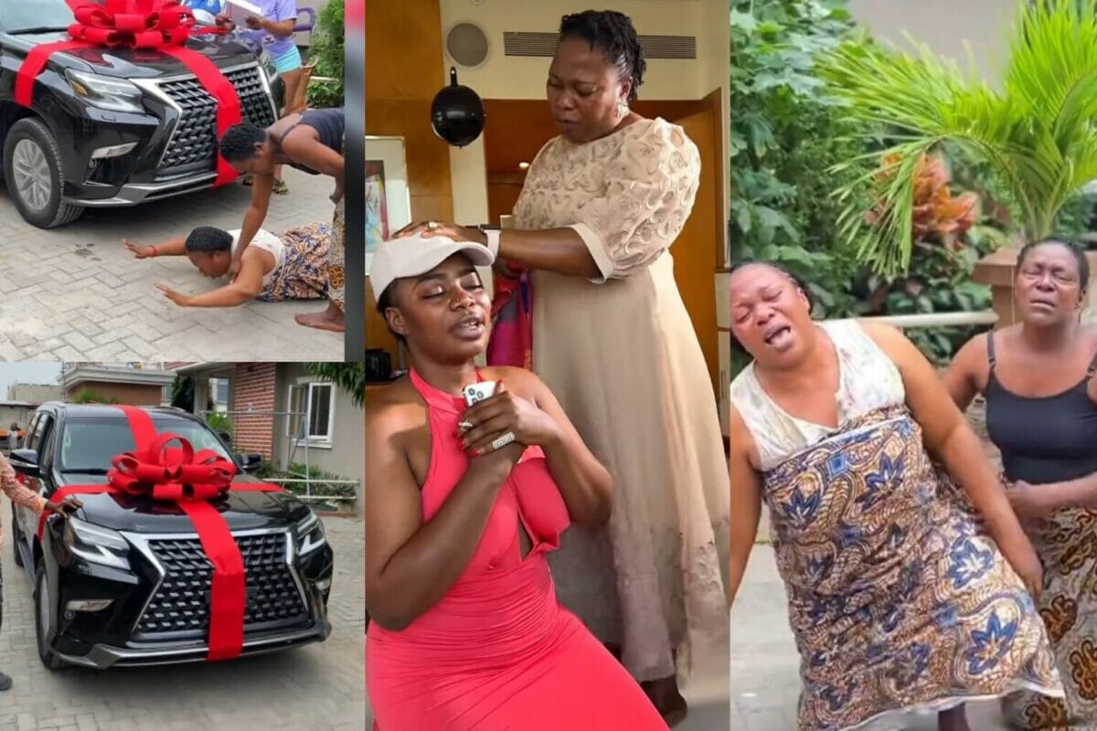 Ashmusy brings her mother to tears as she surprises her with her dream car (Video)