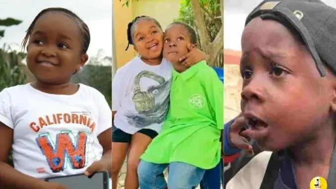 Love Up Pictures Of 18-Years Old Nollywood Actress, Obio Oluebebe And 7-Years Old Comic Comedian Kiriku