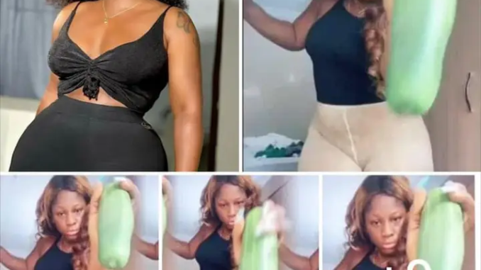 “My Boyfriend traveled for 2 weeks” – Actress Destiny etiko says as she Inserts a Big Cucumber inside her middle (Video)